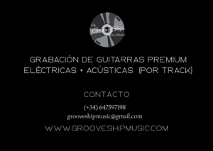 GRABACIÓN DE GUITARRAS PREMIUM ELÉCTRICAS + ACÚSTICAS  (POR TRACK)